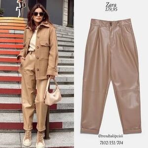 Zara Vegan Leather Trousers